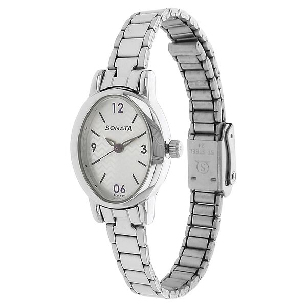 Sonata Quartz Analog Silver Dial Stainless Steel Strap Watch for Women - image number 1