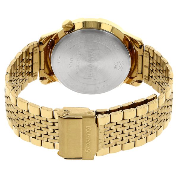Sonata Quartz Analog with Day and Date Blue Dial Stainless Steel Strap Watch for Men - image number 3