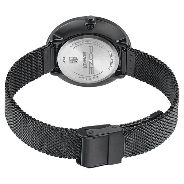 Sonata Poze Quartz Analog Black Dial Mesh Strap Watch for Women - image number 4