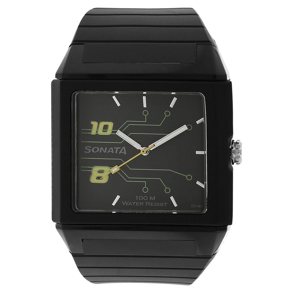 Sf digital watch with black plastic strap for men outlet