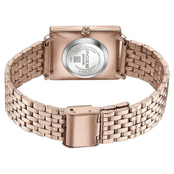 Sonata Poze Quartz Analog White Dial Metal Strap Watch For Women - image number 5