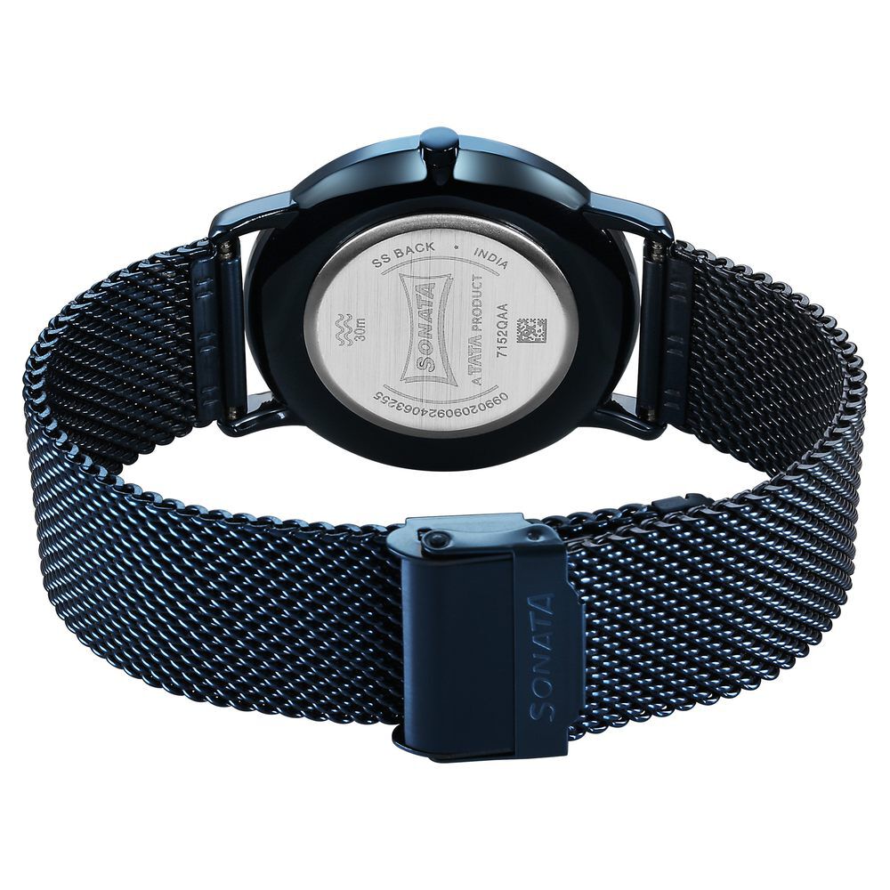 Buy Online Sonata Sleek Quartz Analog Blue Dial Blue Stainless
