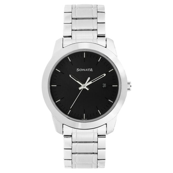 Sonata Quartz Analog with Date Anthracite Dial Stainless Steel Strap Watch for Men - image number 0