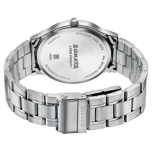 Sonata Aspire Quartz Analog Brown Dial Silver Stainless Steel Strap Watch For Men - image number 5