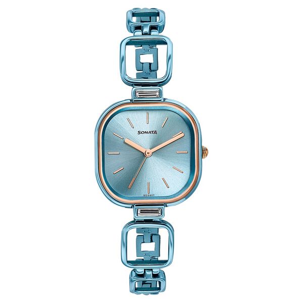 Sonata Colours of Earth Quartz Analog Blue Dial Metal Strap Watch For Women - image number 0