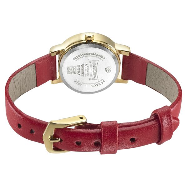 Sonata Floral Folkart Champagne Dial Women Watch With Leather Strap - image number 3