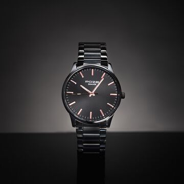 Sonata Poze Quartz Analog Black Dial Metal Strap Watch For Men