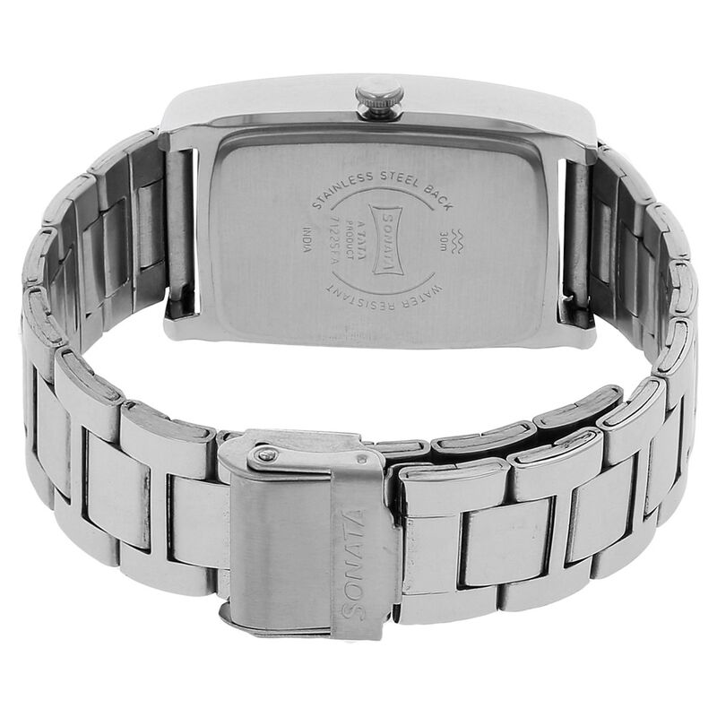 Sonata Quartz Analog with Day and Date Silver Dial Stainless Steel Strap Watch for Men - image number 3