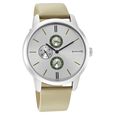Sonata Quartz Multifunction Silver Dial Leather Strap Watch for Men - image number 0