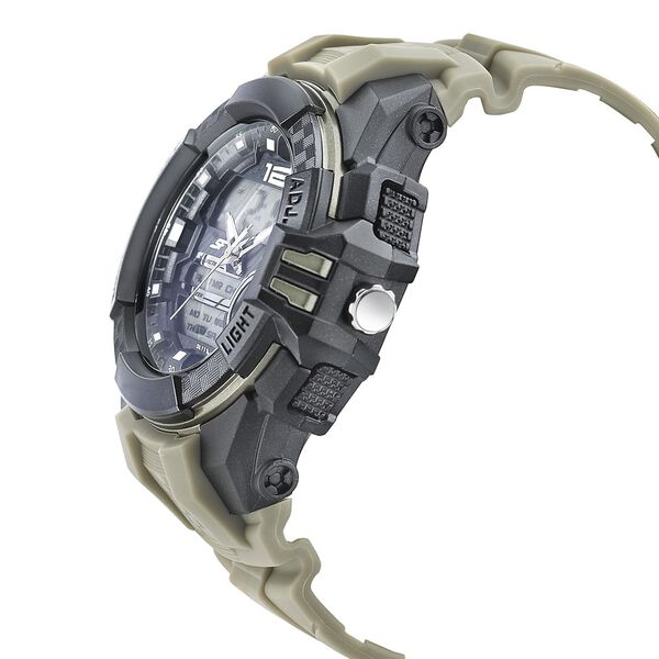SF Carbon Series Quartz Digital Analog Digital Black Dial Green Polyurethane Strap Watch For Men - image number 2