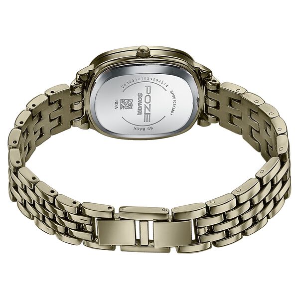 Sonata Poze Quartz Analog Khaki Dial Metal Strap Watch For Women - image number 5