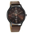 Sonata Quartz Multifunction Brown Dial Leather Strap Watch for Men - image number 0