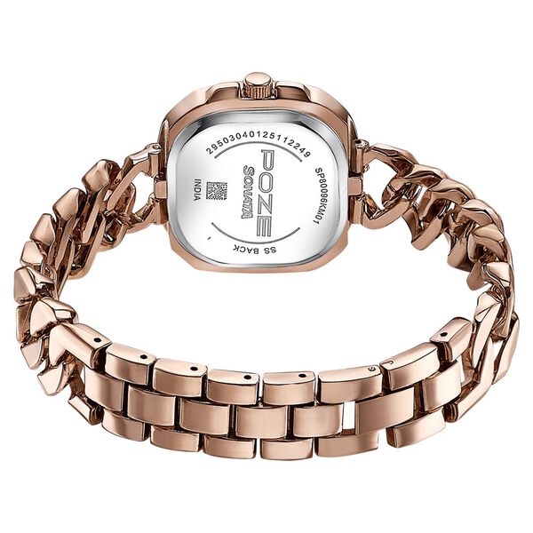 Sonata Poze Quartz Analog Brown Dial Metal Strap Watch For Women - image number 6