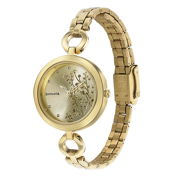 Sonata Wedding Champagne Dial Women Watch With Stainless Steel Strap - image number 5