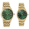 Sonata Jashn Quartz Analog Green Dial Golden Metal Strap Watch For Couple - image number 1