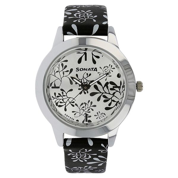 Sonata Quartz Analog White Dial Leather Strap Watch for Women - image number 0