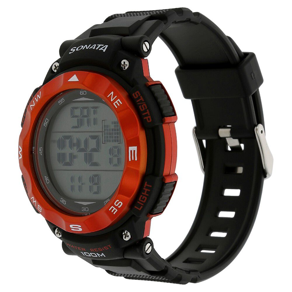 Buy Online SF Digital Dial Plastic Strap Watch for Men nh77011pp02 Sonata