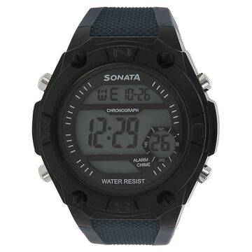 SF Digital Dial Black Plastic Strap Watch For Men