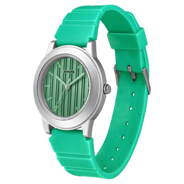 Sonata Play Green Dial Women Watch With Plastic Strap - image number 1
