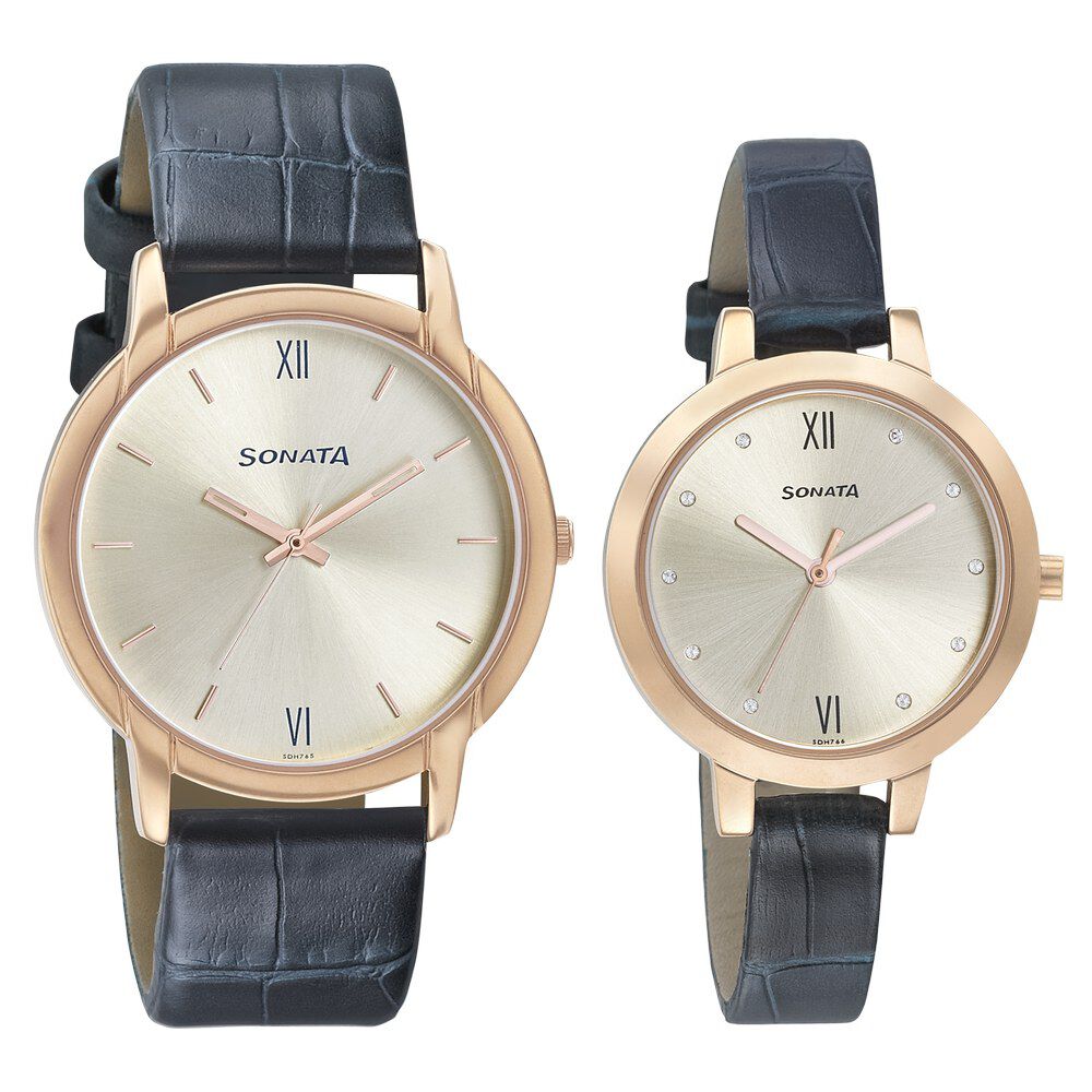 Sonata watch set best sale for couple price