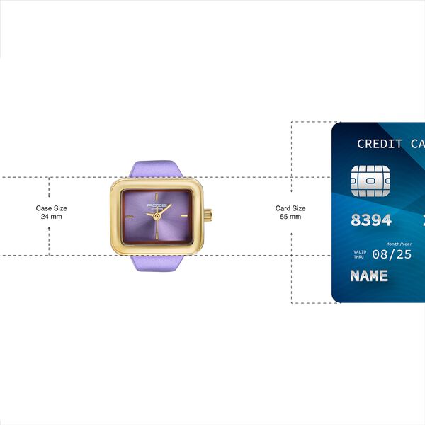 Ring Watch By Sonata Quartz Analog Purple Dial Golden Metal Strap Watch For Women - image number 3