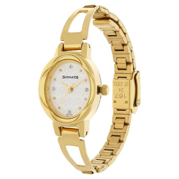 Sonata Pankh White Dial Women Watch With Stainless Steel Strap - image number 2