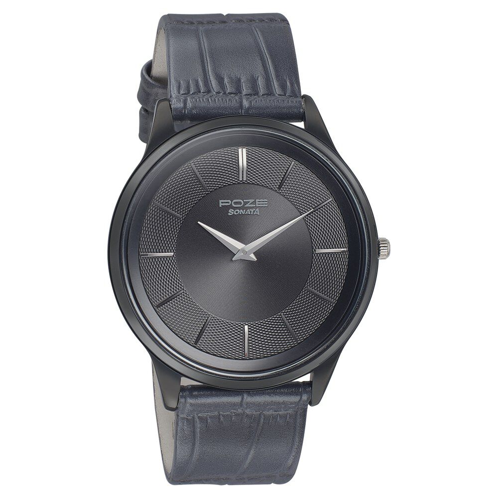Sonata watch on sale black belt