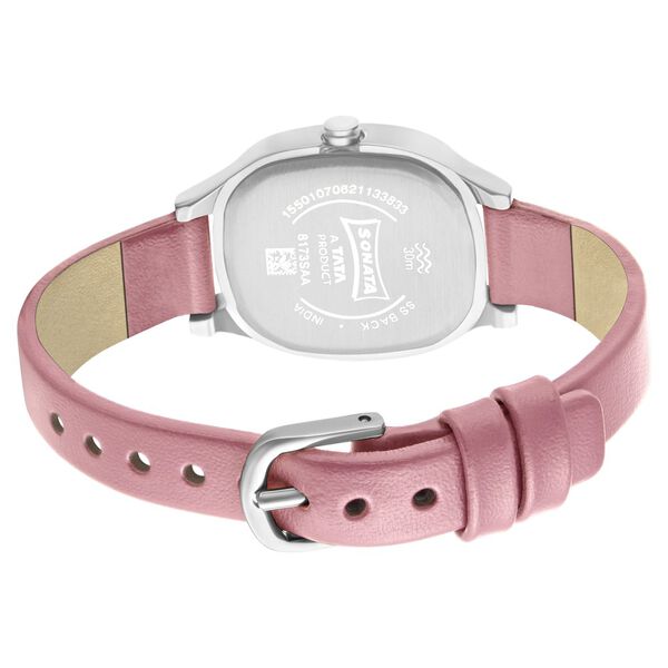 Sonata Linnea Pink Dial Women Watch With Leather Strap - image number 3