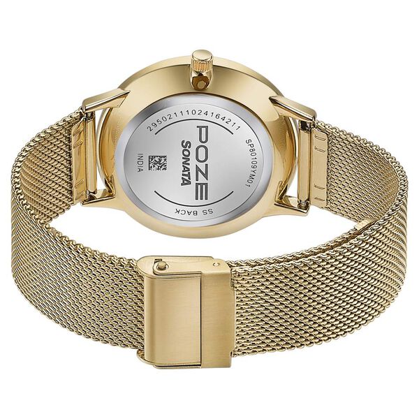 Sonata Poze Quartz Analog White Dial Metal Strap Watch For Women - image number 5