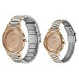 Sonata Modern Bandhan Quartz Analog Pink Dial Stainless Steel Strap Watch for Couple - image number 2