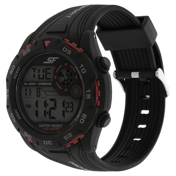 SF Quartz Analog Black Dial Plastic Strap Watch for Men - image number 1