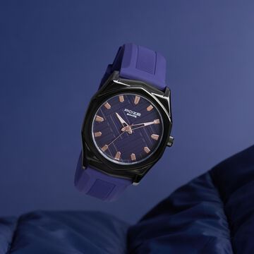 Poze By Sonata Quartz Analog Blue Dial Blue Silicone Strap Watch For Men