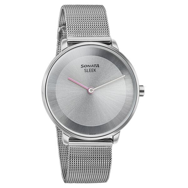 Sonata Sleek Quartz Analog Grey Dial Silver Stainless Steel Strap Watch for Women - image number 1