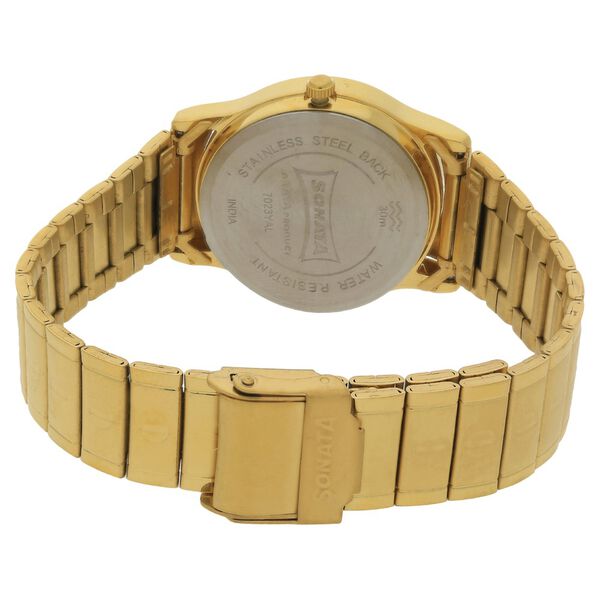 Sonata Quartz Analog Champagne Dial Stainless Steel Strap Watch for Men - image number 3