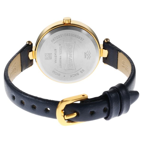 Sonata Gold Edit Blue Dial Women Watch With Leather Strap - image number 3