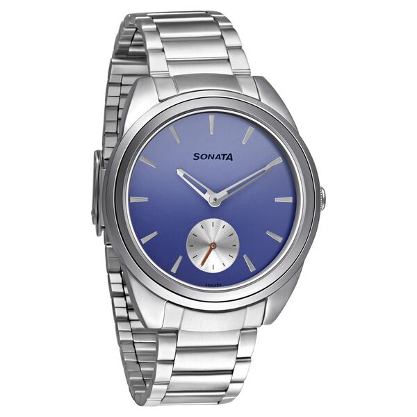 Sonata Women of Steel Blue Dial Metal Strap Watch for Women - image number 0