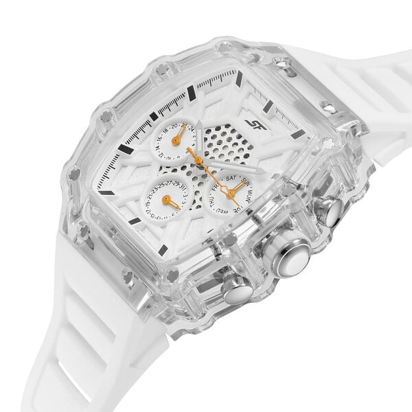SF Maiden Voyage Sport Watch White Dial And Strap Tonneau Shaped Case with Multifunction movement - image number 2