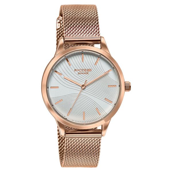 Poze By Sonata Quartz Analog White Dial Rose Gold Metal Strap Watch For Women - image number 2