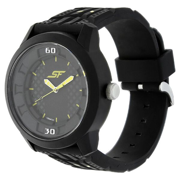 SF Quartz Analog Black Dial Plastic Strap Watch for Men - image number 1