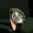 Sonata Quartz Multifunction Black Dial Black Leather Strap Watch For Men