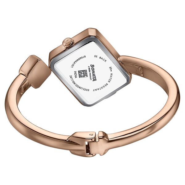 Sonata Wedding Edit Quartz Analog Pink Dial Metal Strap Watch For Women - image number 5