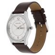 Sonata Quartz Analog with Day and Date Silver Dial Leather Strap Watch for Men - image number 2