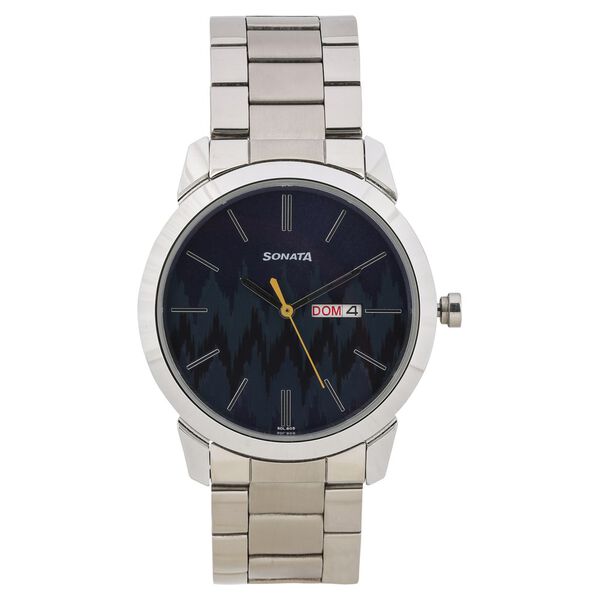 Knot Blue Dial Stainless Steel Strap Watch for Men - image number 1