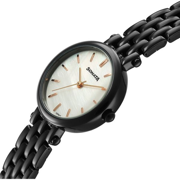 Sonata Eternia Quartz Analog White Dial Metal Strap Watch For Women - image number 2