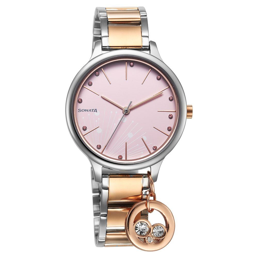 Sonata Blush Quartz Analog Pink dial Stainless Steel Strap Watch for Women-picture-28