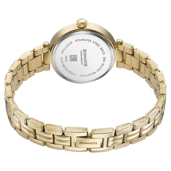 Sonata Wedding Quartz Analog Off White Dial Stainless Steel Strap Watch For Women - image number 4