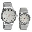 Sonata Quartz Analog with Date White Dial Metal Strap Watch for Couple