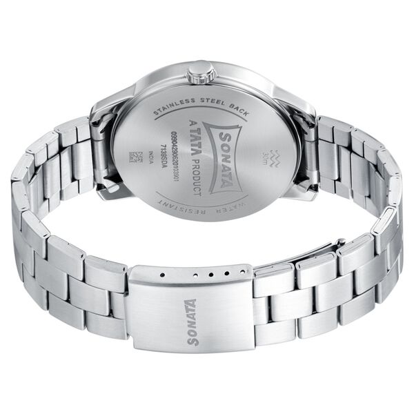 Sonata Quartz Analog Silver Dial Metal Strap Watch for Men - image number 3