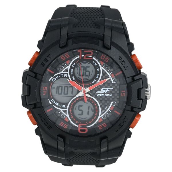 SF Nitro Quartz Analog Digital Dial PU Strap Watch for Men - image number 0