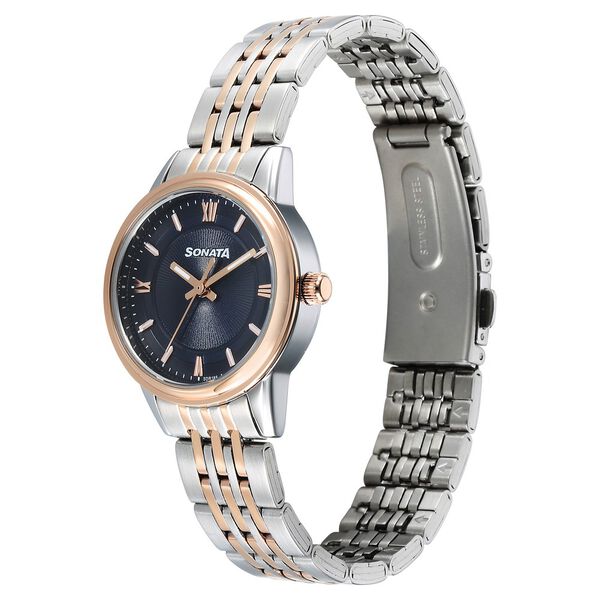 Sonata Wedding Quartz Analog Blue Dial Stainless Steel Strap Watch For Women - image number 2